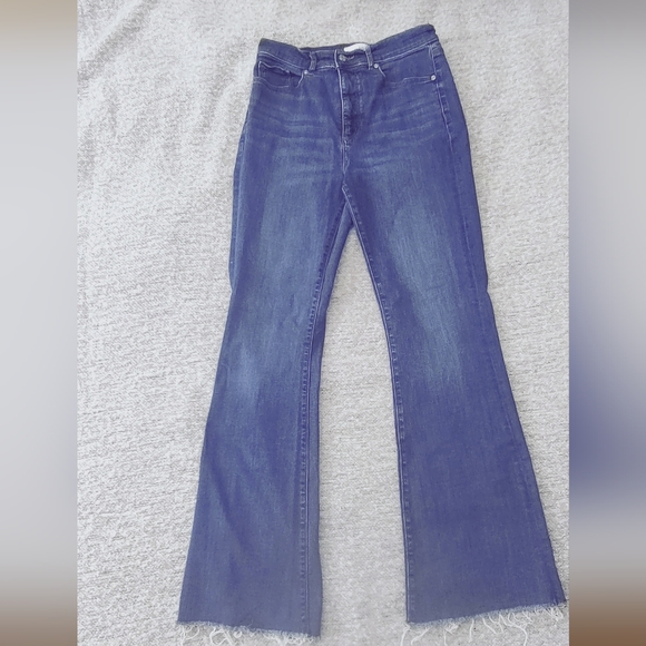 Loft High Rise Slim Flare Jean Size 28  6 Women Blue - Picture 2 of 4